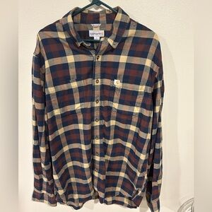 Carhartt Button Up Plaid Shirt Mens L Long Sleeve Relaxed Fit (A)